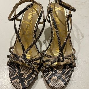 Sam Edelman Snakeskin Ankle Strap Sandal